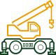 Yellow and green rigging crane icon